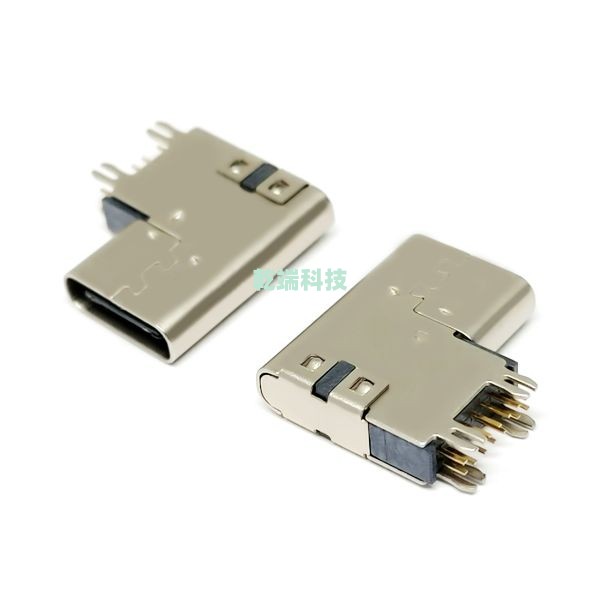 Typec CF 側(cè)插 DIP 14PIN 黃銅 LCP黑色 加高2.6 成品 （四個(gè)魚叉腳）